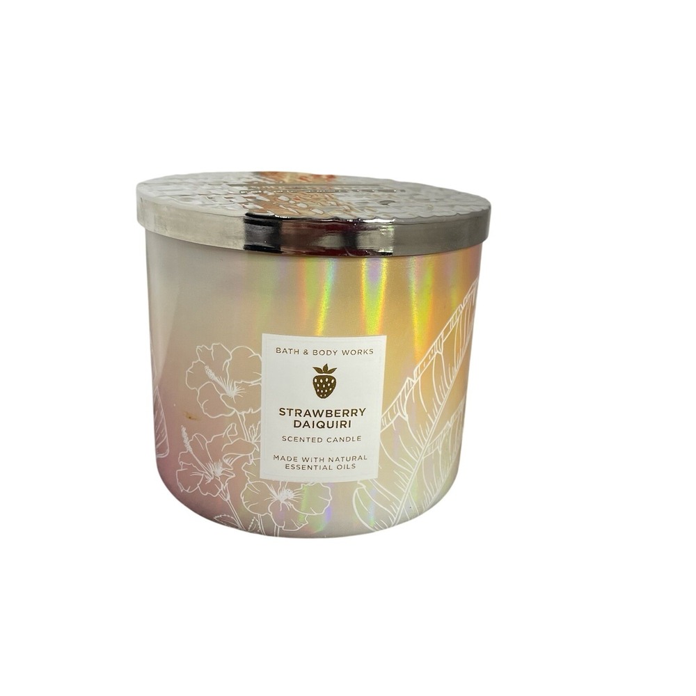 Bath & Body Works STRAWBERRY DAIQUIRI 3 wick Candle 14.5 oz. Farmhouse Cottage - Picture 4 of 5